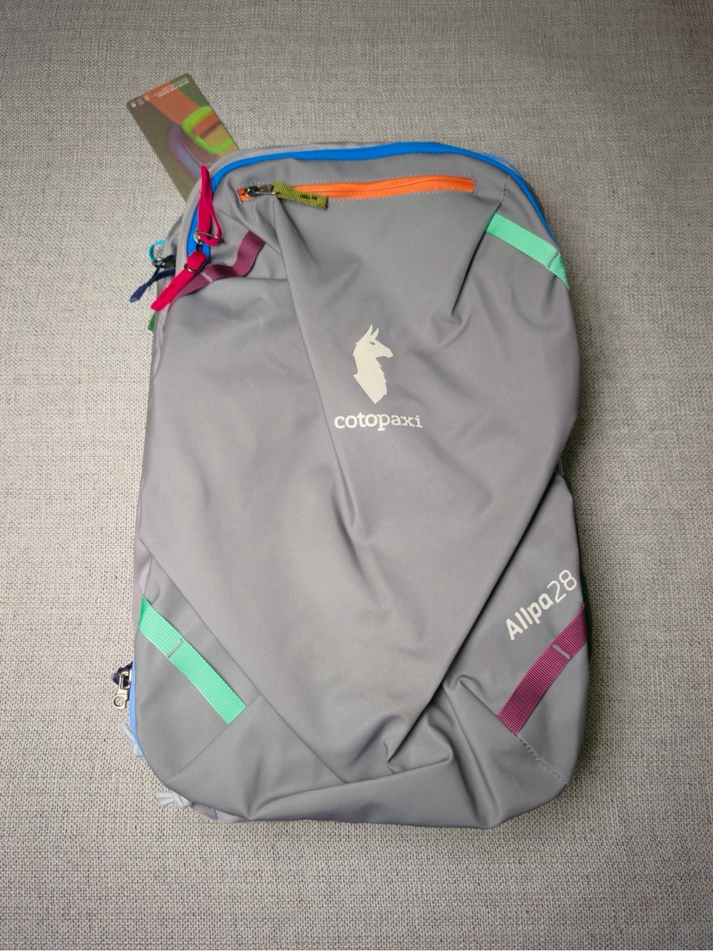 Cotopaxi Allpa 28 L Backpack - Gray with Teal, Purple & Orange Accents NWT